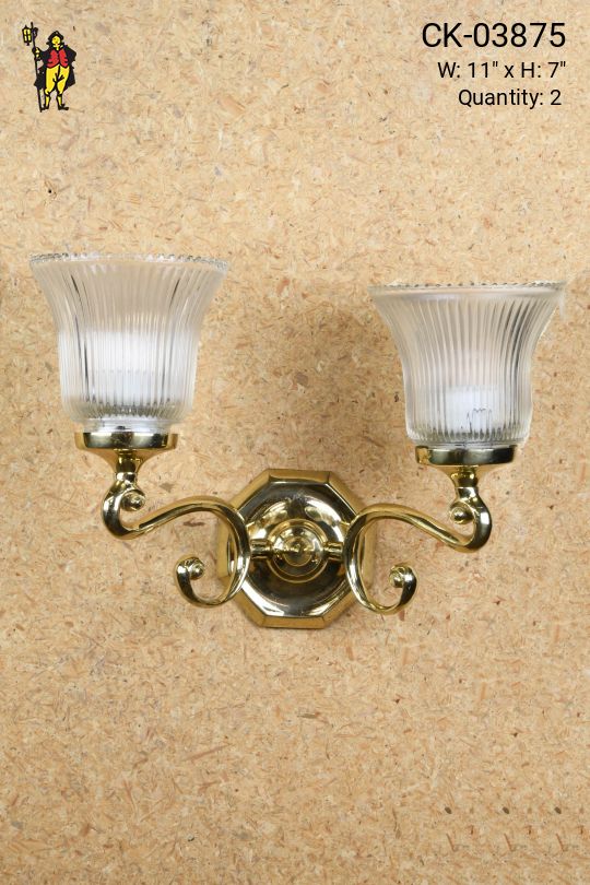 Polished Brass Two Light Wall Scone