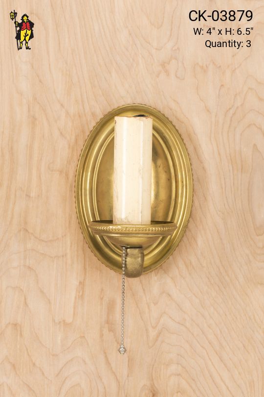 Traditional One Candle Wall Sconce w/Pull Chain
