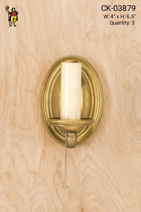 Traditional One Candle Wall Sconce w/Pull Chain