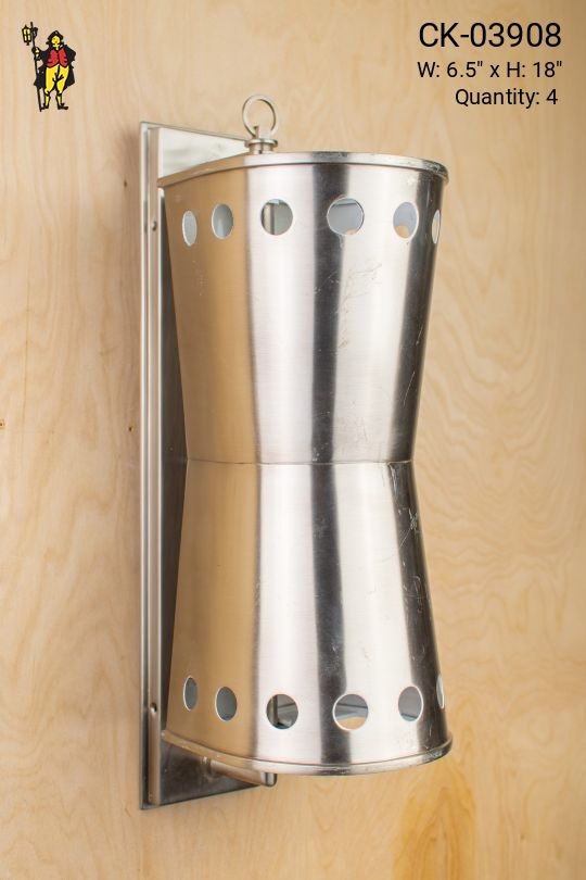 Polished Silver Pierced Can Wall Sconce