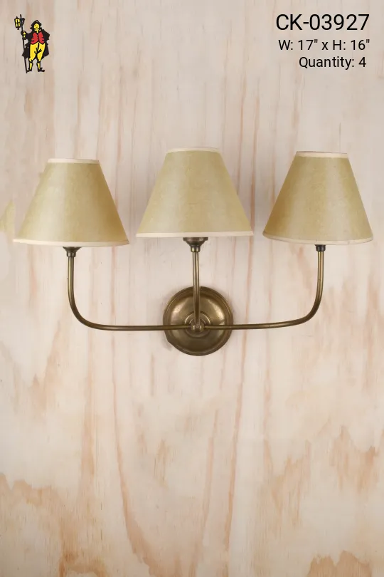 Antique Brass Three Light Wall Sconce
