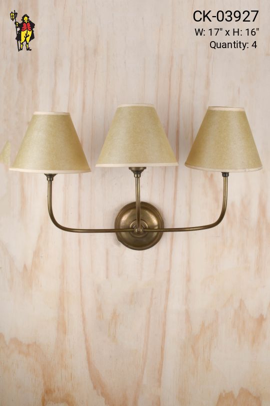 Antique Brass Three Light Wall Sconce