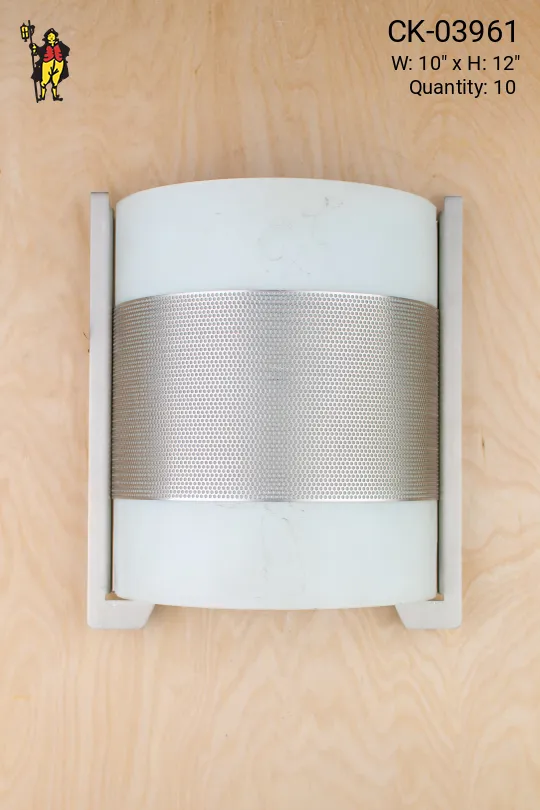 Nickel Wall Sconce With Curved Frosted Glass Shade