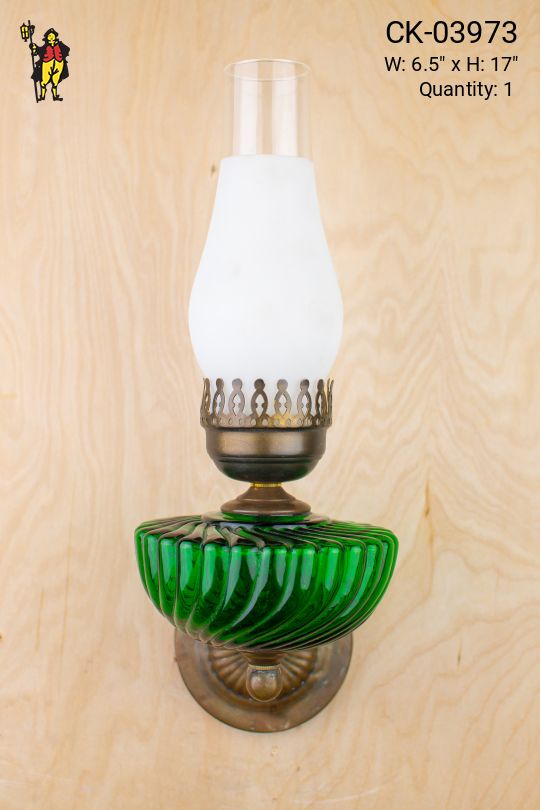 Victorian Wall Sconce w/Frosted Chimney