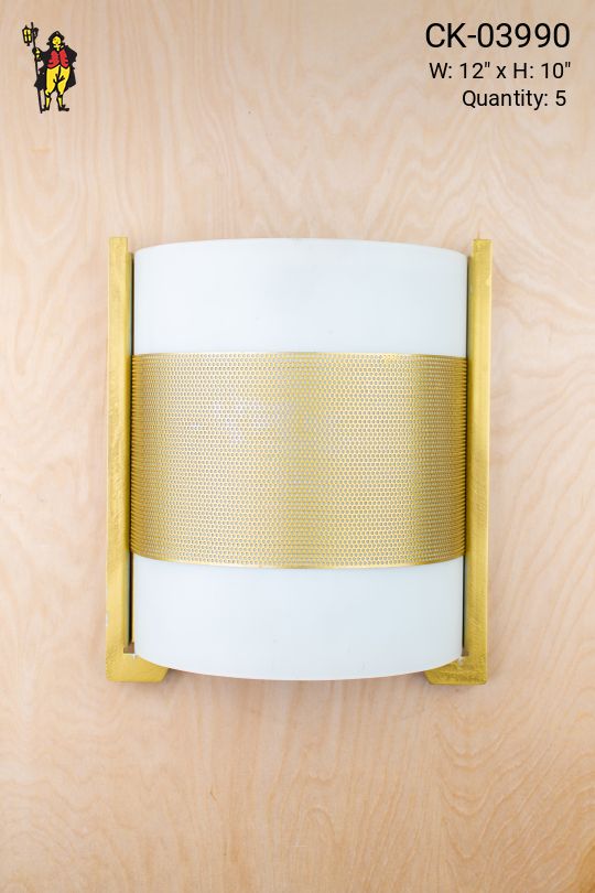 Contemporary Brass Wall Sconce With Curved Frosted Glass Shade