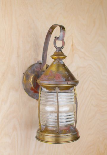 Distressed Brass Wall Lantern