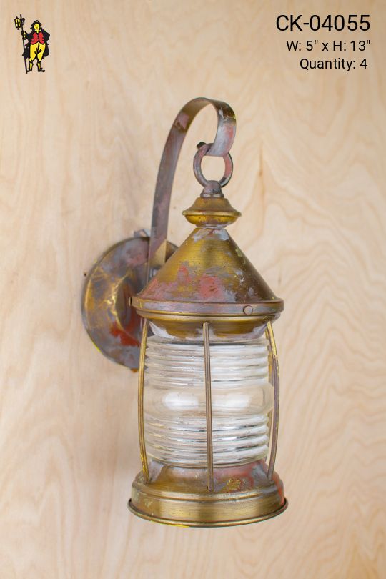 Distressed Brass Wall Lantern