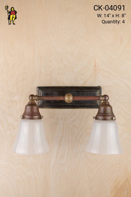 Two Light Wall Sconce w/Frosted Glass Shades