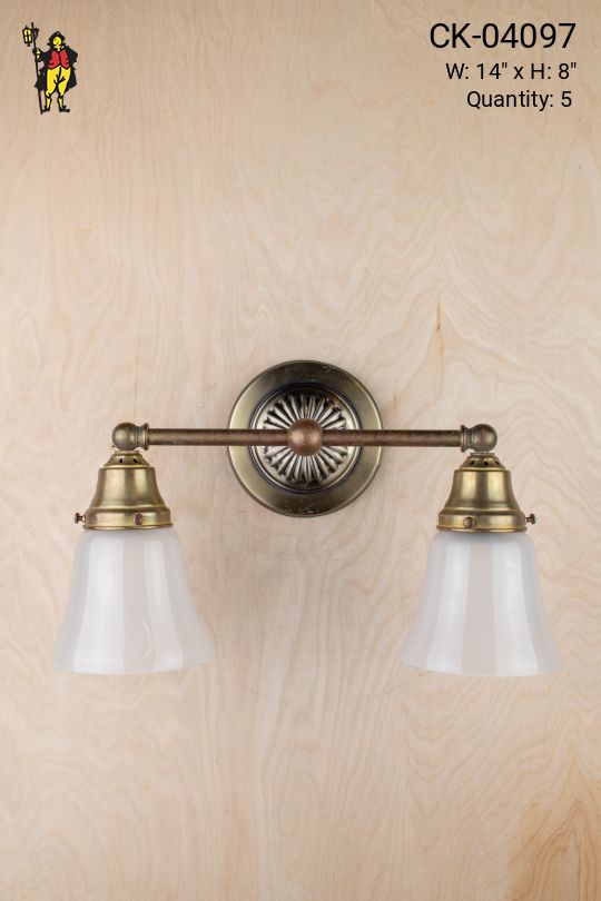 Straight Arm Two Light Wall Sconce