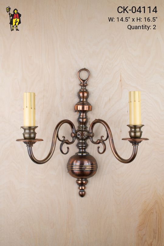 Polished Two Candle Formal Wall Sconce
