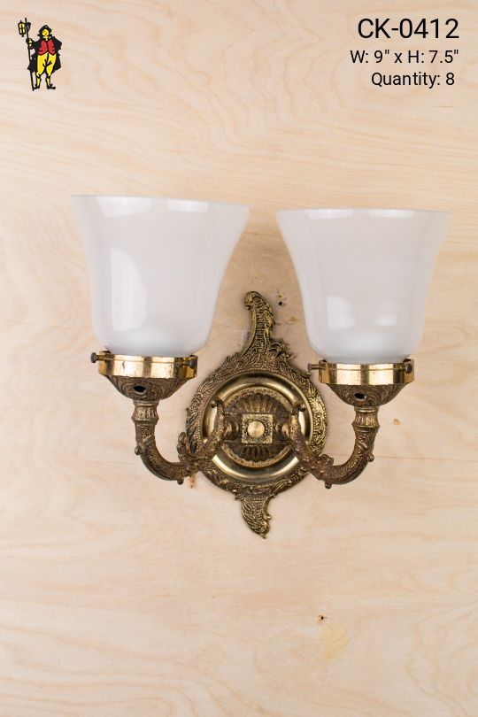 Two Light Wall Sconce With Frosted Glass