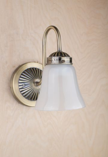 Single Curved Arm Brass Wall Scone