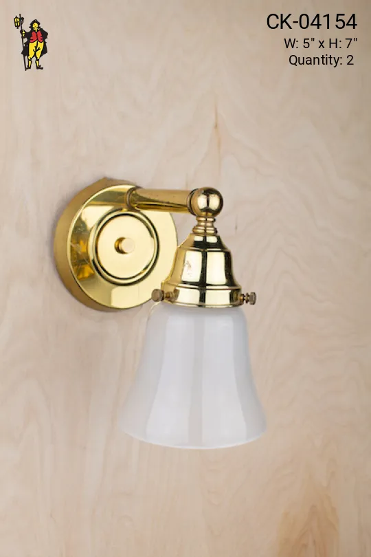 Polished Brass One Light Wall Sconce w/Frosted Glass Shade