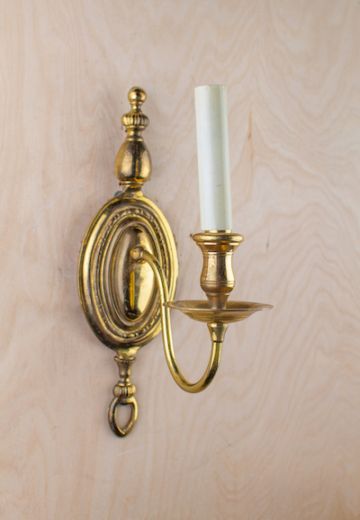 Polished Brass Single Candle Wall Sconce