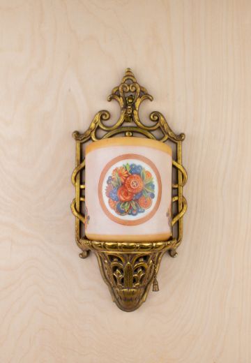 Floral Glass Shaded Wall Sconce