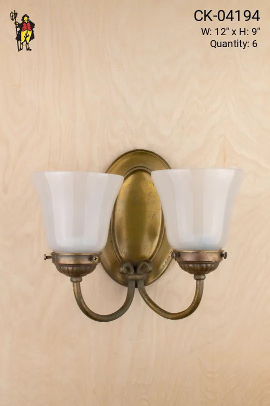 Curved Arm Two Light Wall Sconce