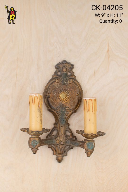 Gothic Two Candle Wall Sconce