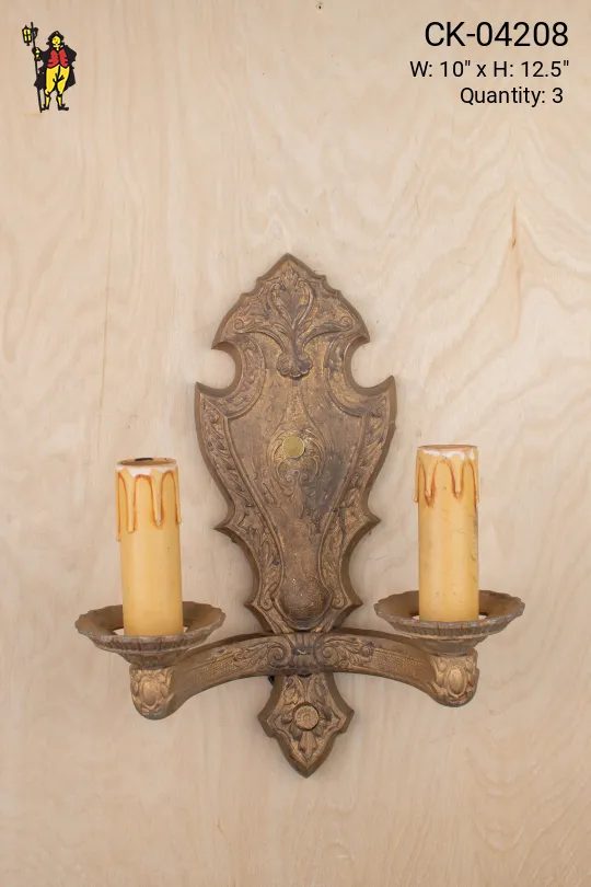 Gothic Two Candle Wall Sconce