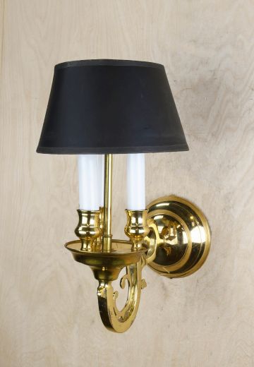 Three Candle Brass Wall Sconce