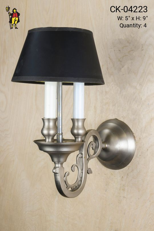 Three Candle Nickel Wall Sconce