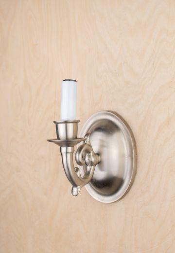 Single Curved Arm Nickel Wall Sconce