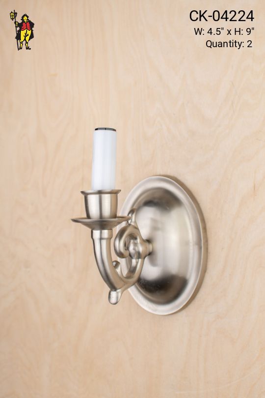 Single Curved Arm Nickel Wall Sconce