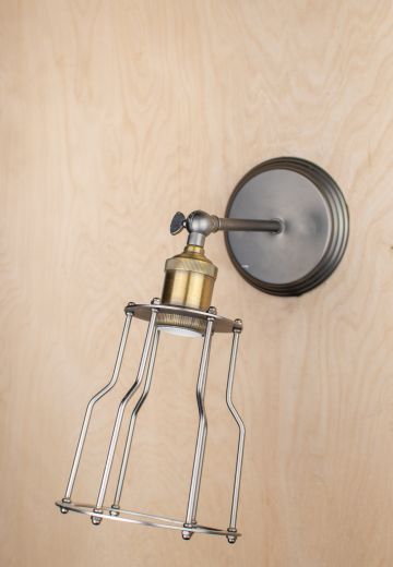 Industrial Adjustable Caged Wall Sconce