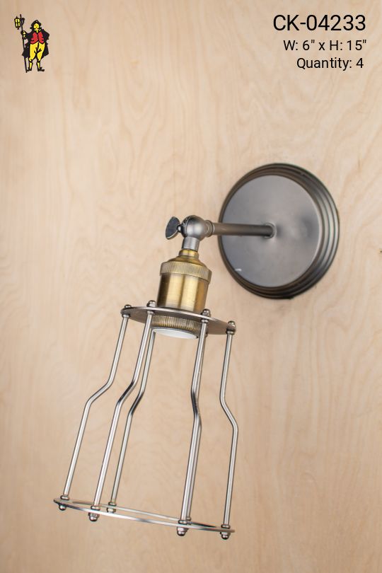 Industrial Adjustable Caged Wall Sconce