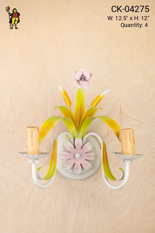 Floral Two Candle Wall Sconce