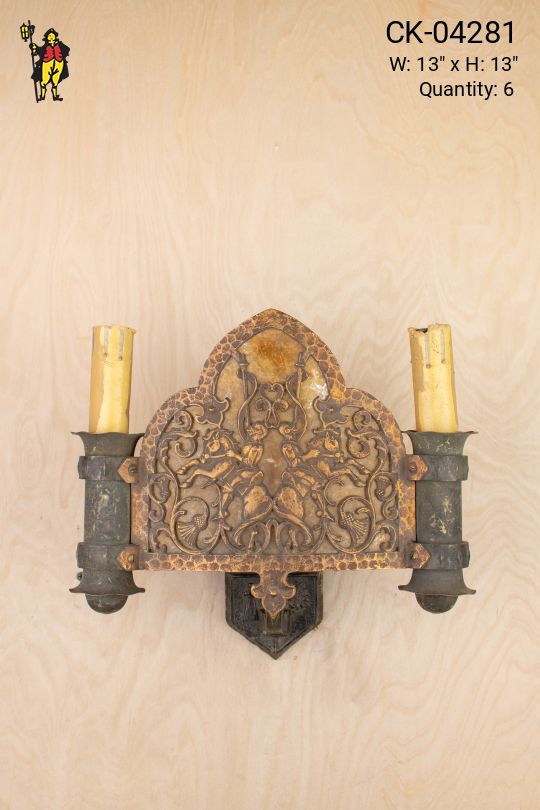Gothic Two Candle Wall Sconce