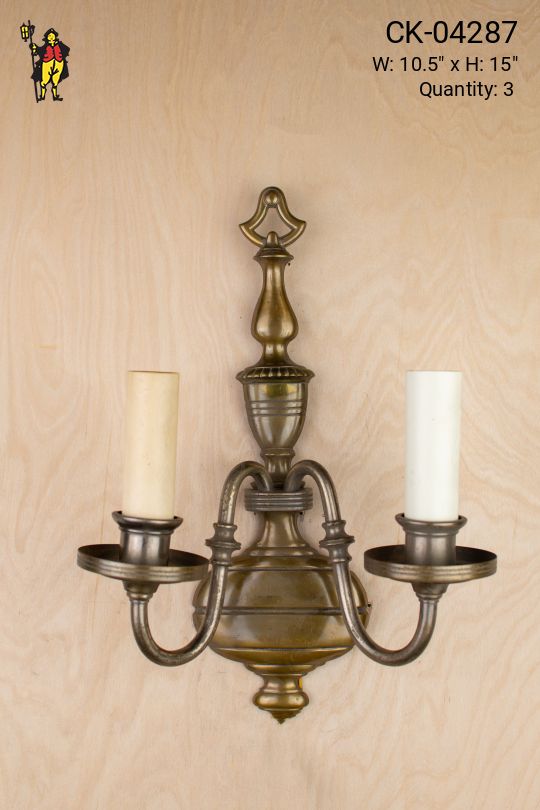 Bronze Two Candle Traditional Wall Sconce