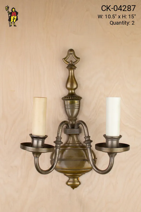 Bronze Two Candle Traditional Wall Sconce