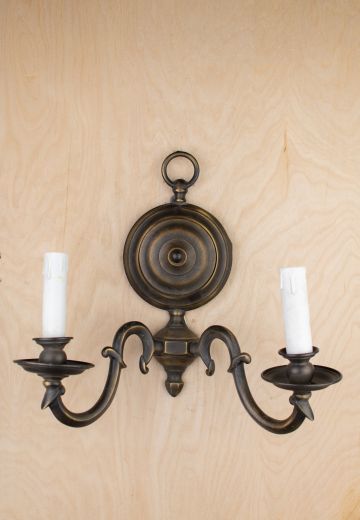 Two Candle Bronze Wall Sconce