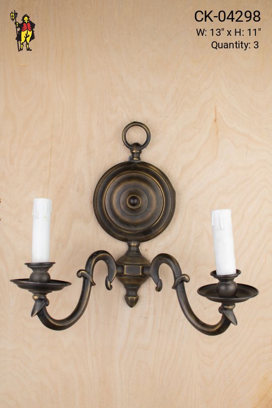 Two Candle Bronze Wall Sconce