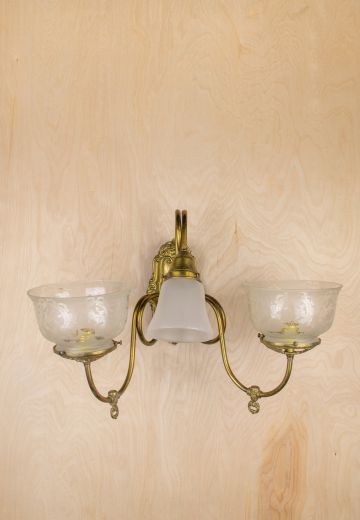 Three Light Mixed Brass Wall Sconce