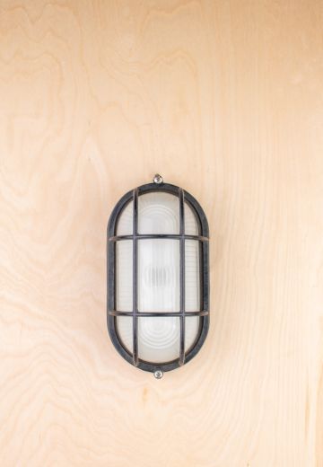 Small Black Plastic Cage Wall Scone