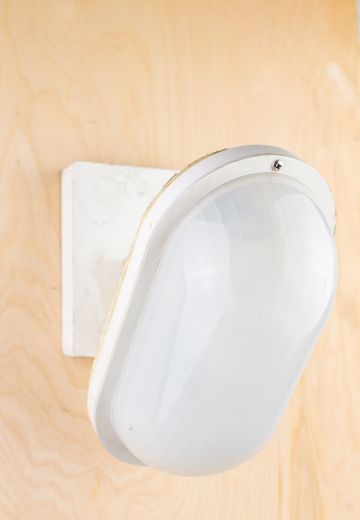 White Plastic Spotlight Wall Sconce