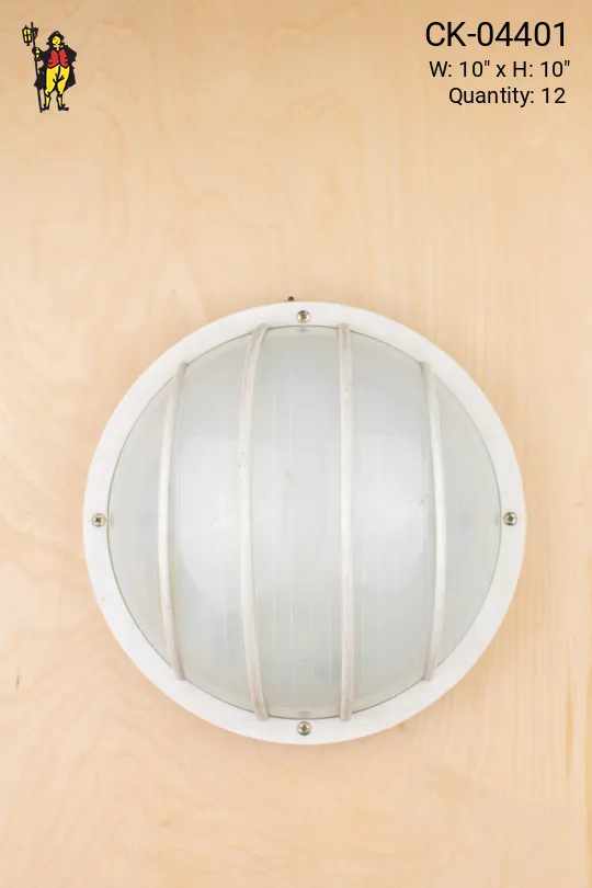 Industrial White Plastic Circle Wall Sconce