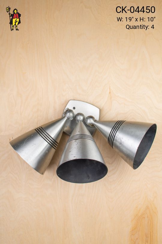 Three Bullet Reflector Wall Sconce