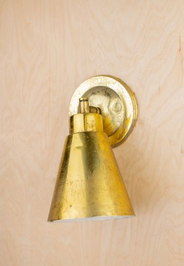 Distressed Brass Spotlight Wall Sconce