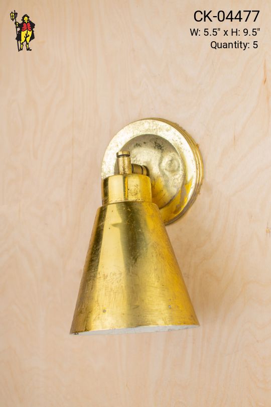 Distressed Brass Spotlight Wall Sconce