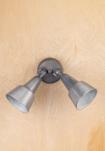 Silver Adjustable Two Spotlight Wall Sconce