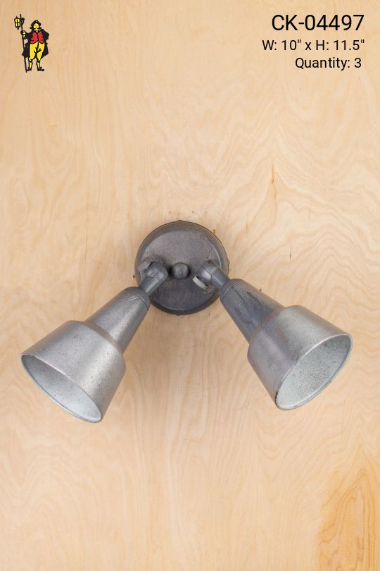 Silver Adjustable Two Spotlight Wall Sconce