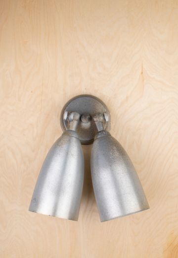 Silver Adjustable Two Spotlight Wall Sconce