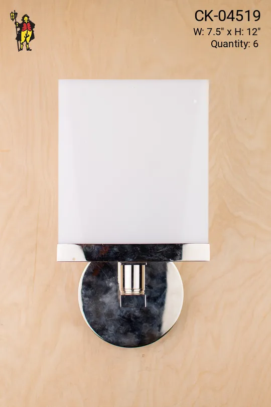 Glass Shaded Chrome Wall Sconce