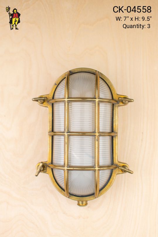 Oval Brass Cage Wall Sconce