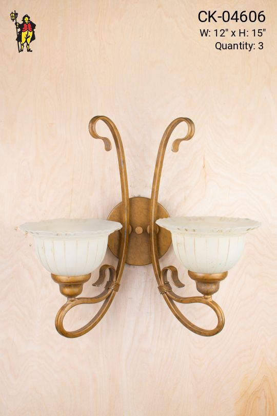 Two Light Wall Sconce w/Glass Shades