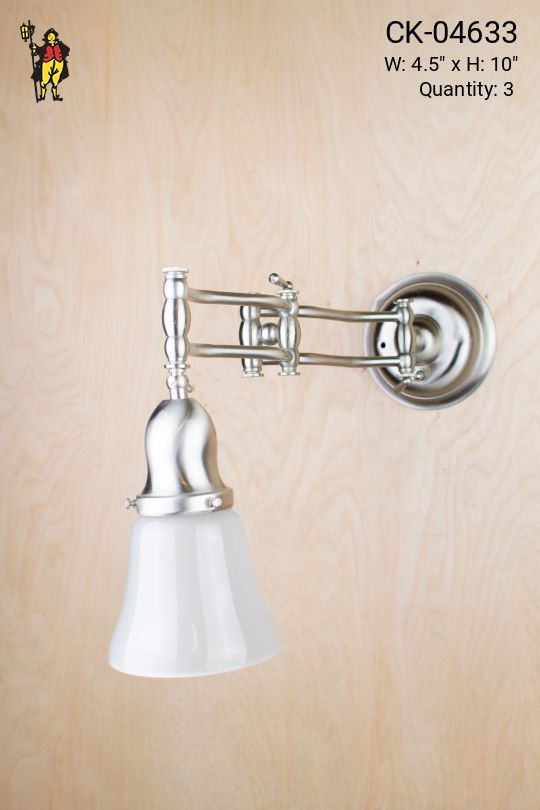 Adjustable One Light Polished Silver Wall Sconce