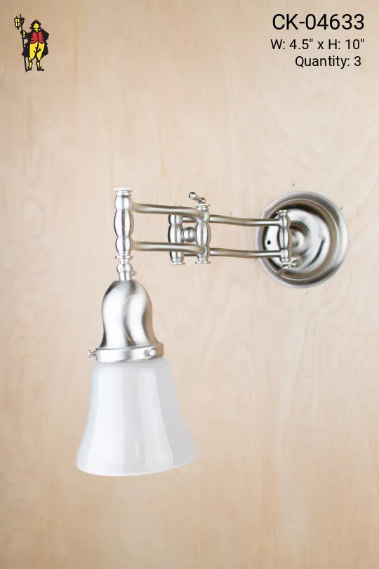 Adjustable One Light Polished Silver Wall Sconce