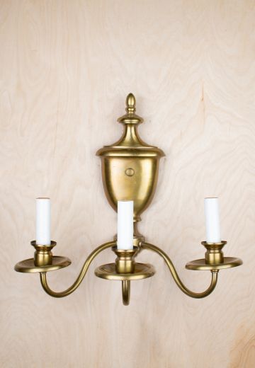Three Light Brass Wall Sconce